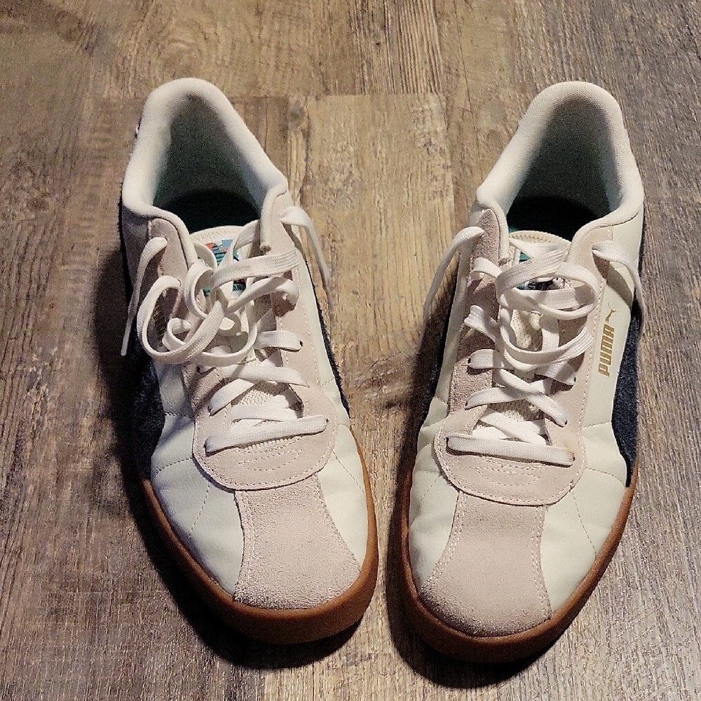 Puma White and Navy Sneakers